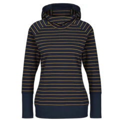 FRILUFTS DUNCAN HOODED LONGSLEEVE Damen Funktionsshirt DARK SAPPHIRE/GOLDEN BROWN STR