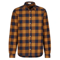 FRILUFTS NAMSOS L/S SHIRT Herren Outdoor Hemd GOLDEN BROWN/DARK SAPPHIRE CHE